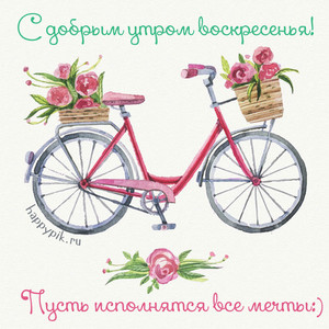 Картинки дни недели воскресенья с добрым утром с велосипедом